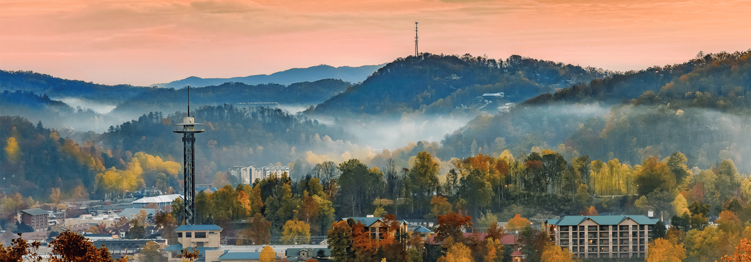 View of the mountains behind Gatlinburg, Tennessee